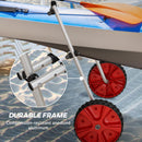 Carrello Porta Kayak Regolabile su 3 Livelli per Canoa e SUP  in Alluminio Argento e Rosso-7