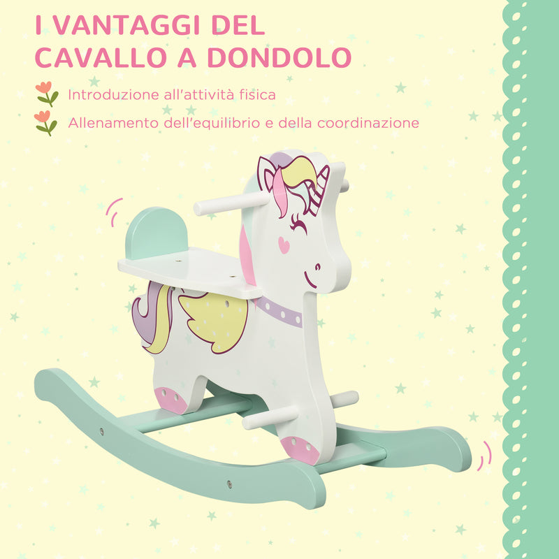 Cavallo a Dondolo per Bambini 68x27x47,5 cm con Maniglie e Pedali in MDF –  acquista su Giordano Shop