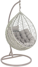Amaca Dondolina da Giardino in Acciaio e Rattan Zaffiro Grigia-1
