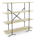 Scaffale 4 Ripiani 120x34x120 cm in Ferro e Legno Zen Nero-1