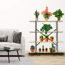 Scaffale 4 Ripiani 120x34x120 cm in Ferro e Legno Zen Nero-7