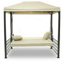 Dondolo Letto 3 Posti con Copertura a Gazebo Beige-4
