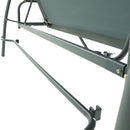 Dondolo Letto 3 Posti 202x115x170 cm in Acciaio e Poliestere Andromeda Marrone e Ecrù-7