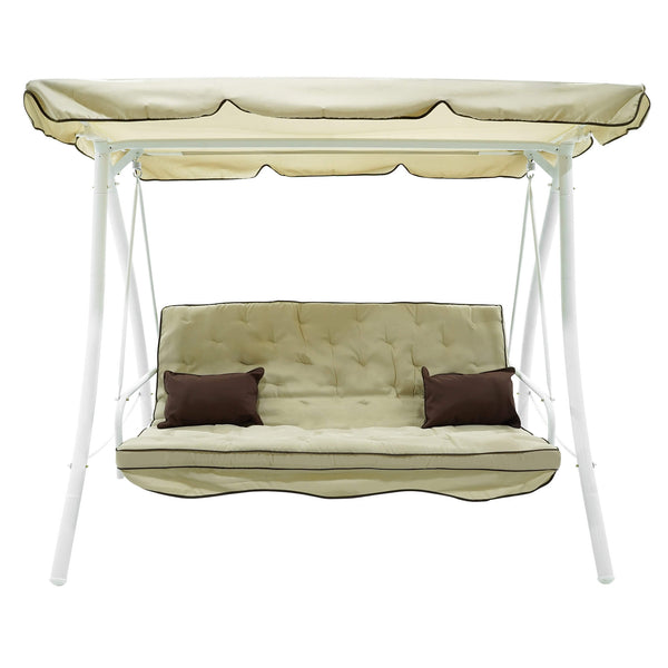 prezzo Dondolo Letto 3 Posti 202x115x170 cm in Acciaio e Poliestere Andromeda Ecrù