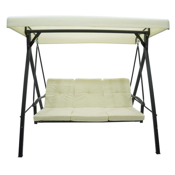 prezzo Dondolo Letto 3 Posti 192x134x180 cm in Acciaio e PVC Auriga Ecrù