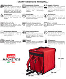 Zaino Termico Rigido Magnetico Porta Pizze da Asporto 15 Cartoni Safemi Magnetic 15 Rosso-9