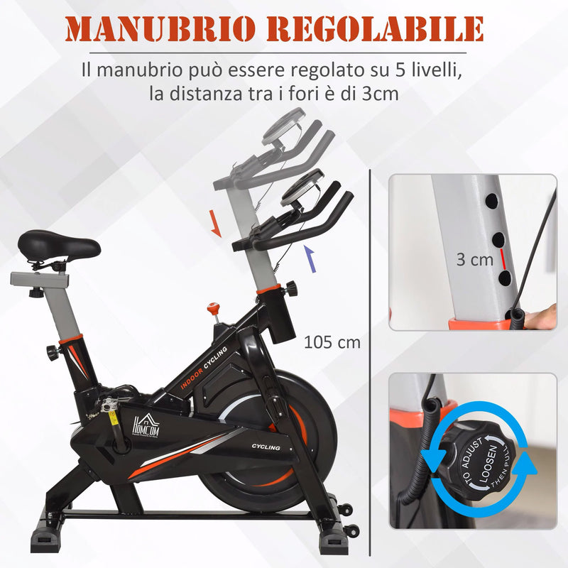 Cyclette per Allenamento Cardio Trainer con Monitor LCD   Nera-7