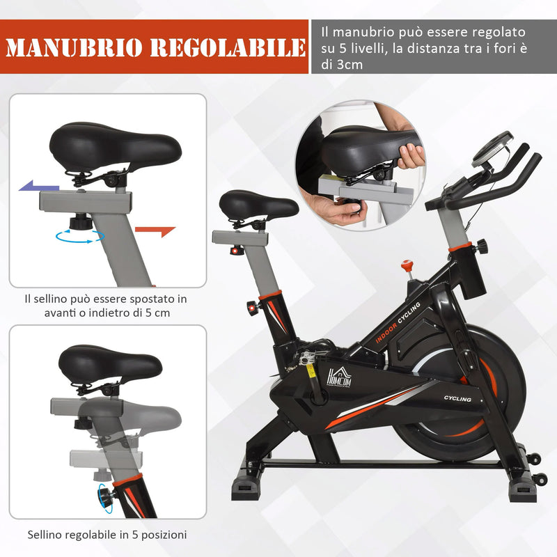 Cyclette per Allenamento Cardio Trainer con Monitor LCD   Nera-5