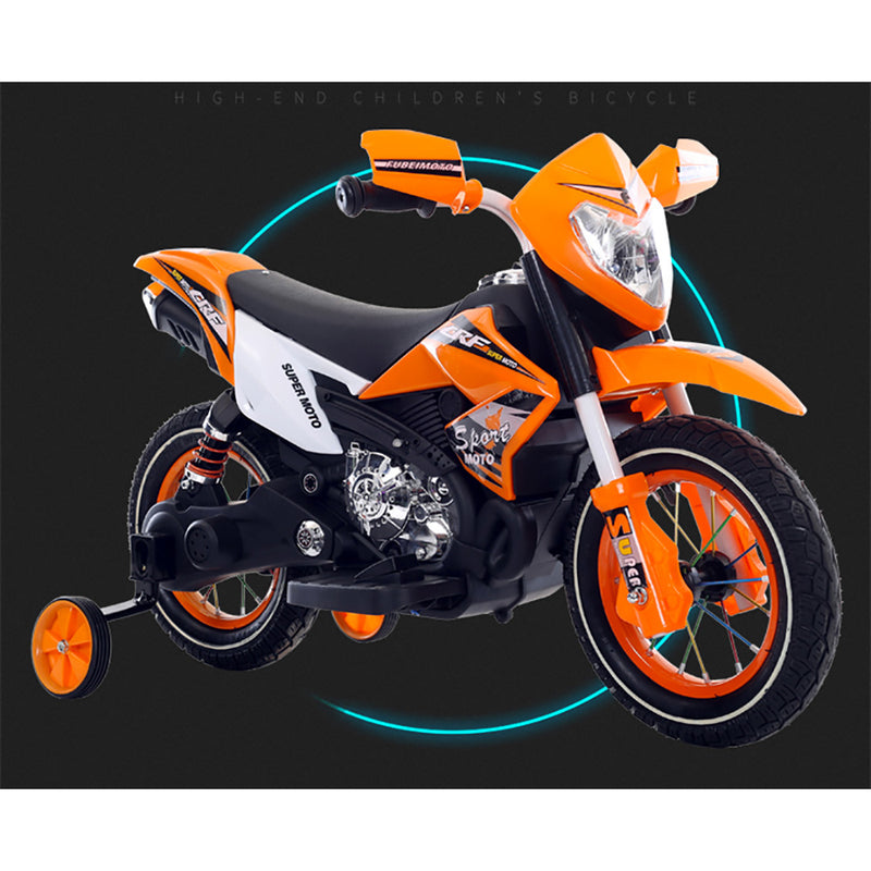 Moto Motocicletta Elettrica per Bambini 6V Kidfun Motocross Arancione-2