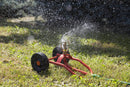 Irrigatore con Ruote Trascinabile per Prato in Acciaio Rosso-5