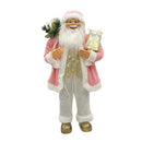 Babbo Natale Abito Rosa e Bianco H110 cm con Mini Lucciole e Suoni-1