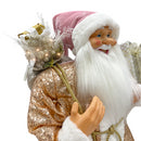 Babbo Natale Abito Rosa Glitter H110 cm con Mini Lucciole e Suoni-2