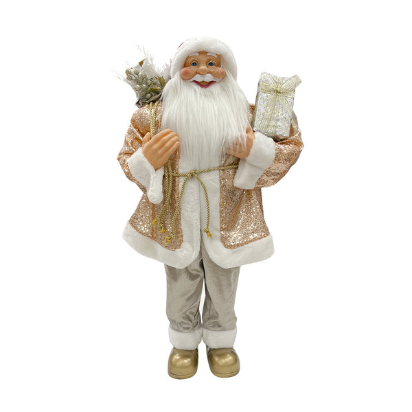 Babbo Natale Abito Rosa Glitter H110 cm con Mini Lucciole e Suoni prezzo