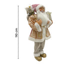 Babbo Natale Abito Rosa Glitter H110 cm con Mini Lucciole e Suoni-5