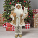Babbo Natale Abito Rosa Glitter H110 cm con Mini Lucciole e Suoni-4
