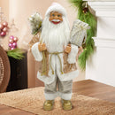 Babbo Natale Abito Rosa Glitter H60 cm con Mini Lucciole e Suoni-4