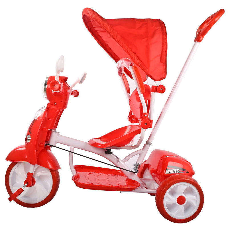 Moto Triciclo a Spinta Seggiolino Reversibile per Bambini Kid Go Rosso-3