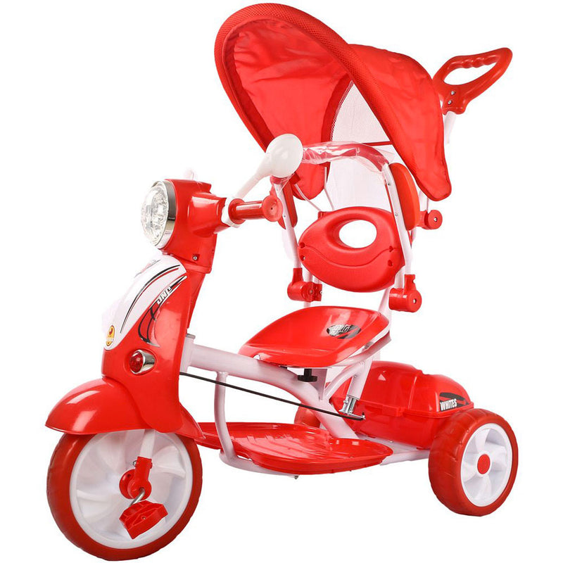 Moto Triciclo a Spinta Seggiolino Reversibile per Bambini Kid Go Rosso-4
