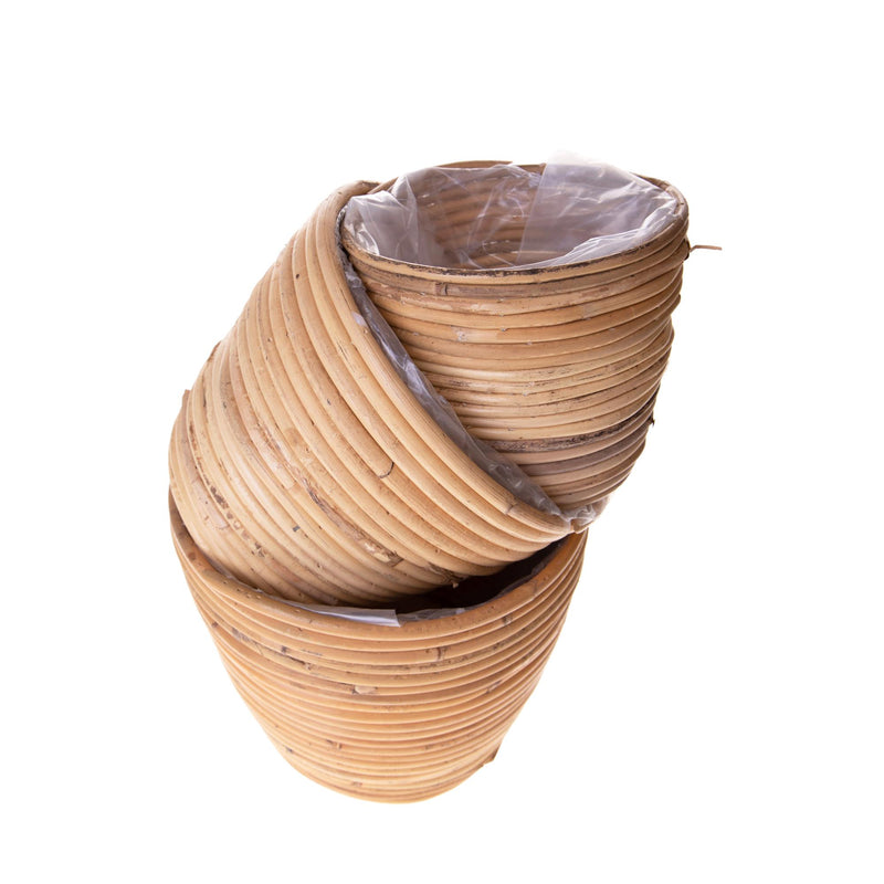 Set 3 Vasi in Rattan Diamentro 22 cm-4