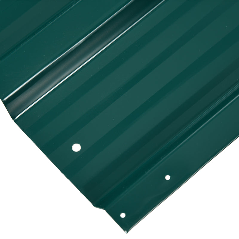 Set 12 Pannelli di Ricambio per Casette da Giardino 129x45 cm in Acciaio Zincato Verde-8