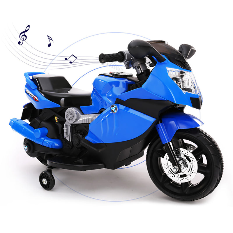 Moto Motocicletta Elettrica per Bambini 6V Kidfun Sportiva Blu-2