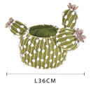 Set 2 Contenitori Decorativo a Forma di Cactus Larghezza 36 cm-2
