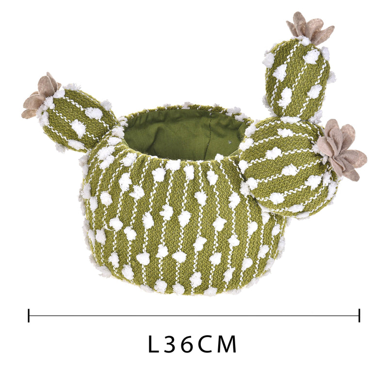Set 2 Contenitori Decorativo a Forma di Cactus Larghezza 36 cm-2