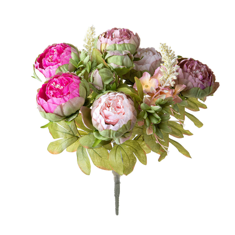 Set 2 Bouquet Artificiali di Peonie Composto da 12 Fiori H 36 cm – acquista  su Giordano Shop