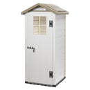 Casetta Box Ripostiglio Capanno in Pvc per Attrezzi 82,5X82,5X215Cm Tuscany New Evo 80 Beige-1