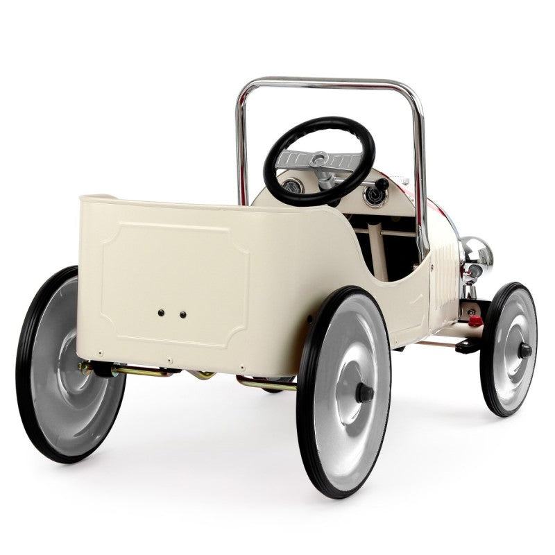 Auto a Pedali Vintage da Corsa per Bambini Baghera Classic Bianco-4