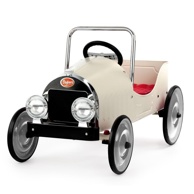 Auto a Pedali Vintage da Corsa per Bambini Baghera Classic Bianco-6
