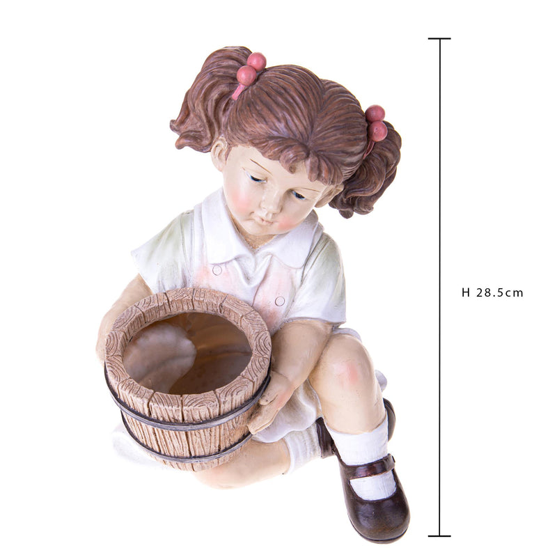Pianta Artificiale Bambina in Ginocchio con Vaso 28 5 cm-6