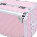 Valigetta Porta Trucchi 20x15x15 cm con Profili in Alluminio Rosa-9