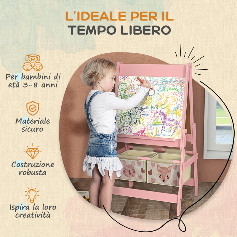 Lavagna per Bambini con Cavalletto e Pallottoliere in Legno H69 Kids Joy  Gioca e Scrivi – acquista su Giordano Shop
