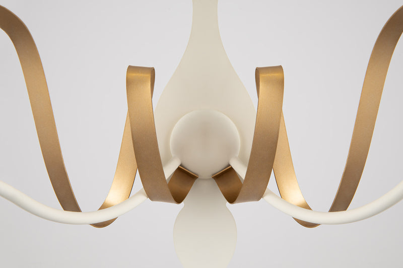 Lampada da parete Elegant in Metallo Intreccio Bianco con Oro