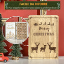 Calendario Avvento di Natale a forma di Libro 22x7x32 cm con Temi natalizi in Legno Bianco-6