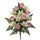 Set 2 Bouquet Artificiali Frontale Composto da 14 Rose e Lilium H 55 cm