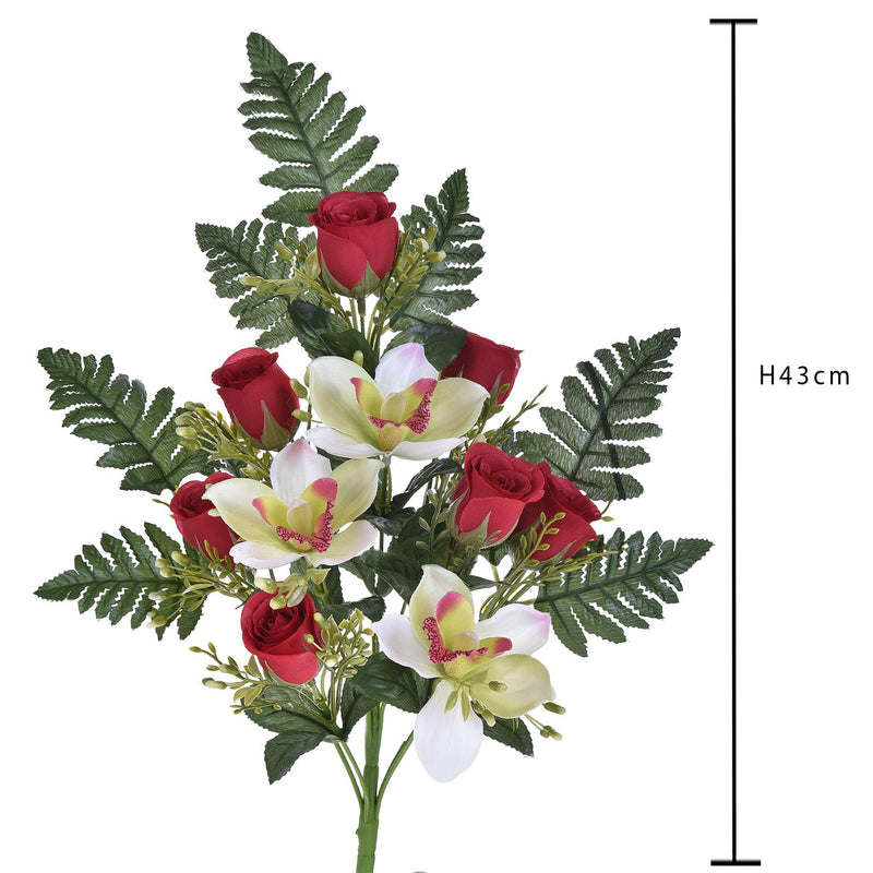 Set 2 Bouquet Artificiali di Peonie Composto da 12 Fiori H 36 cm
