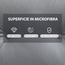 Sedia Imbottita 72x73x94 cm  in Tessuto Microfibra Grigia-4