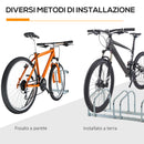 Rastrelliera Porta Biciclette 4 Posti 110x33x27 cm in Acciaio Argento-9