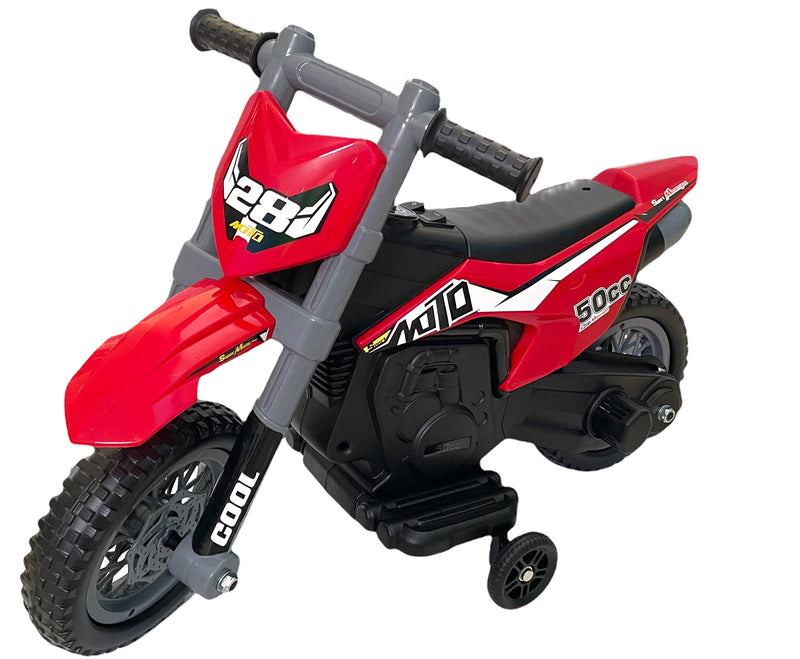 Moto Elettrica per Bambini 6V Motocross Rossa-7