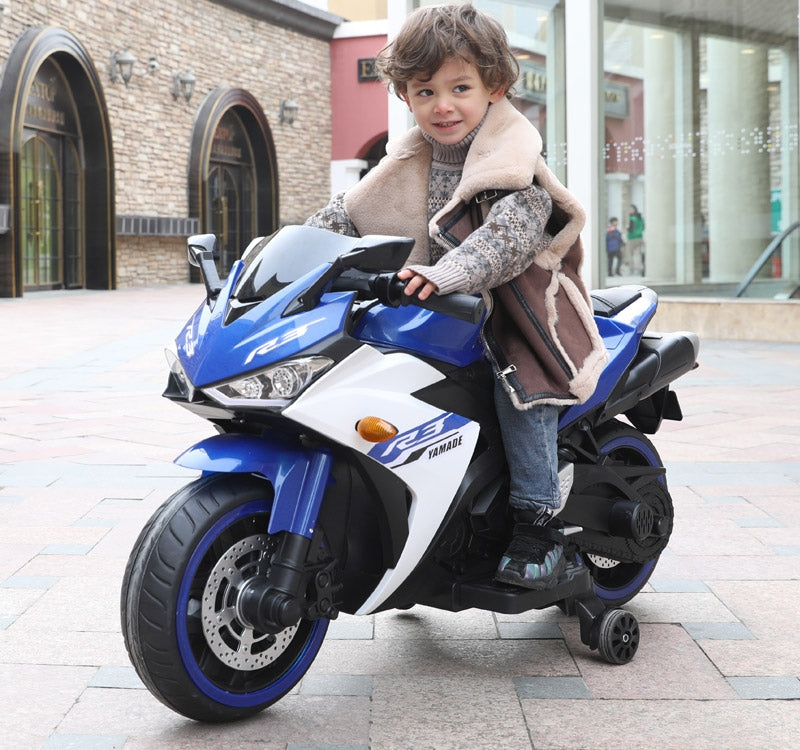 Moto Elettrica per Bambini 12V Kidfun Fast R3 Blu-3