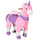 Cavallo a Dondolo per Bambini 70x32x87 cm con Ruote a Forma di Unicorno Rosa