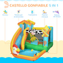 Castello Giostra Gonfiabile 350x275x220 cm con Scivolo Piscina e Pompa Multicolor-4
