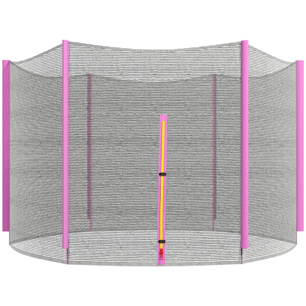 Rete di Protezione per Trampolini a 6 Pali con Ingresso con Cerniera Ø244x180 cm in PE Nero e Rosa online