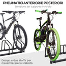 Rastrelliera Porta Biciclette 4 Posti 110x33x27 cm in Acciaio Nero-6
