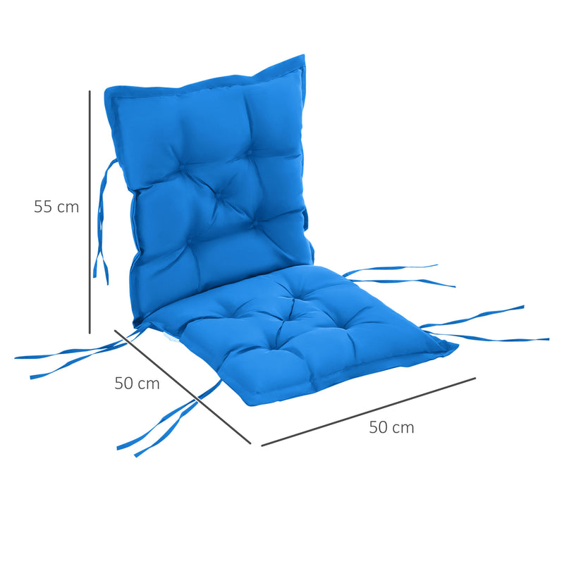 Cuscino per Sedie da Giardino 100x50 cm in Poliestere Blu-3