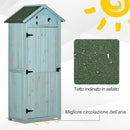 Casetta Box da Giardino Porta Attrezzi 77x54,2x179 cm 3 Ripiani  in Legno Blu-5