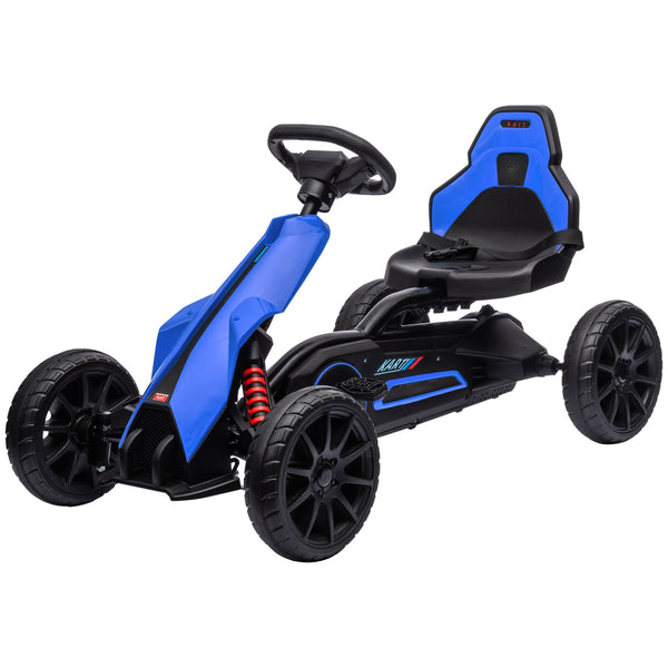 Go Kart a Pedali per Bambini 100x58x58,5 cm Ruote in EVA Blu sconto