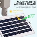 Faretto Solare a LED da Giardino 68x37x16 cm in Alluminio Argento Nero e Bianco-5